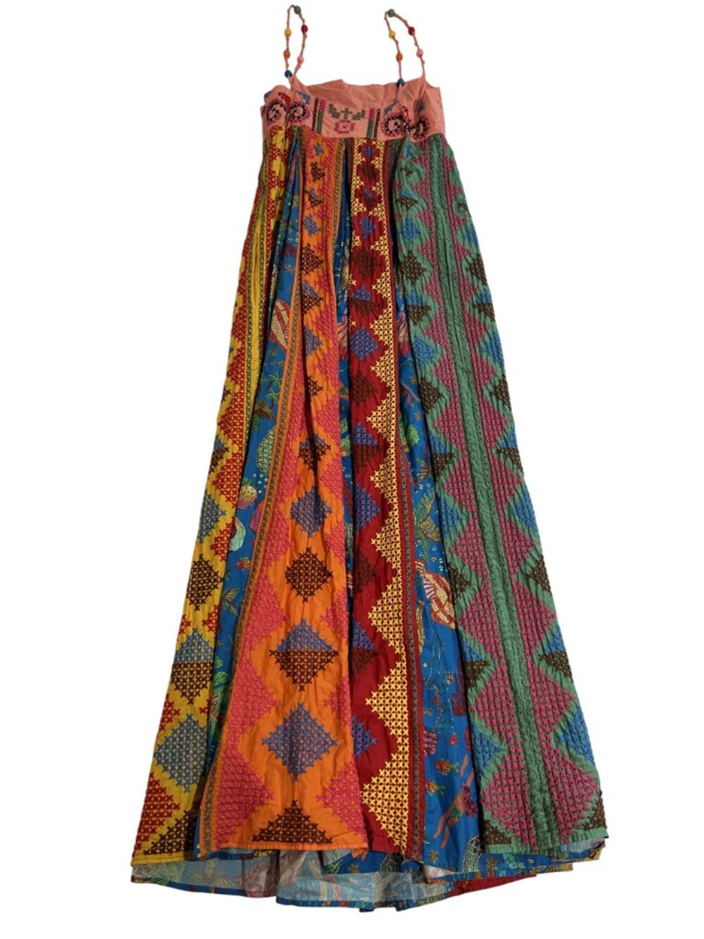 Farm Rio Color Block Embroidered Maxi Dress in Multi - Picture 3 of 4